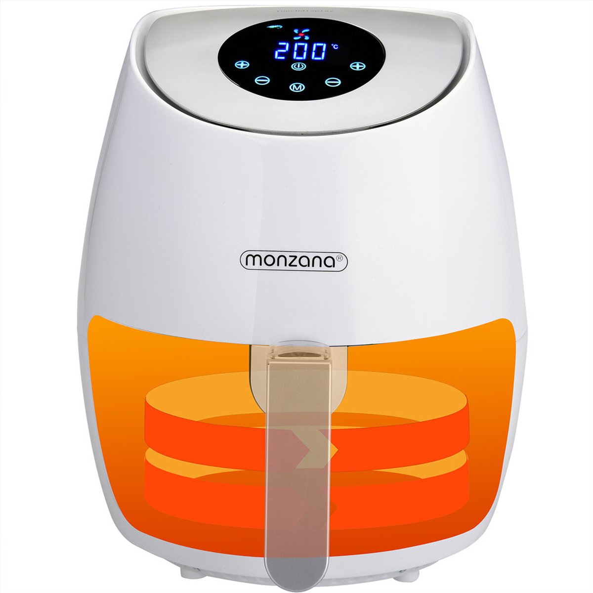 Monzana Heteluchtfriteuse Digitaal 3,6 L Wit