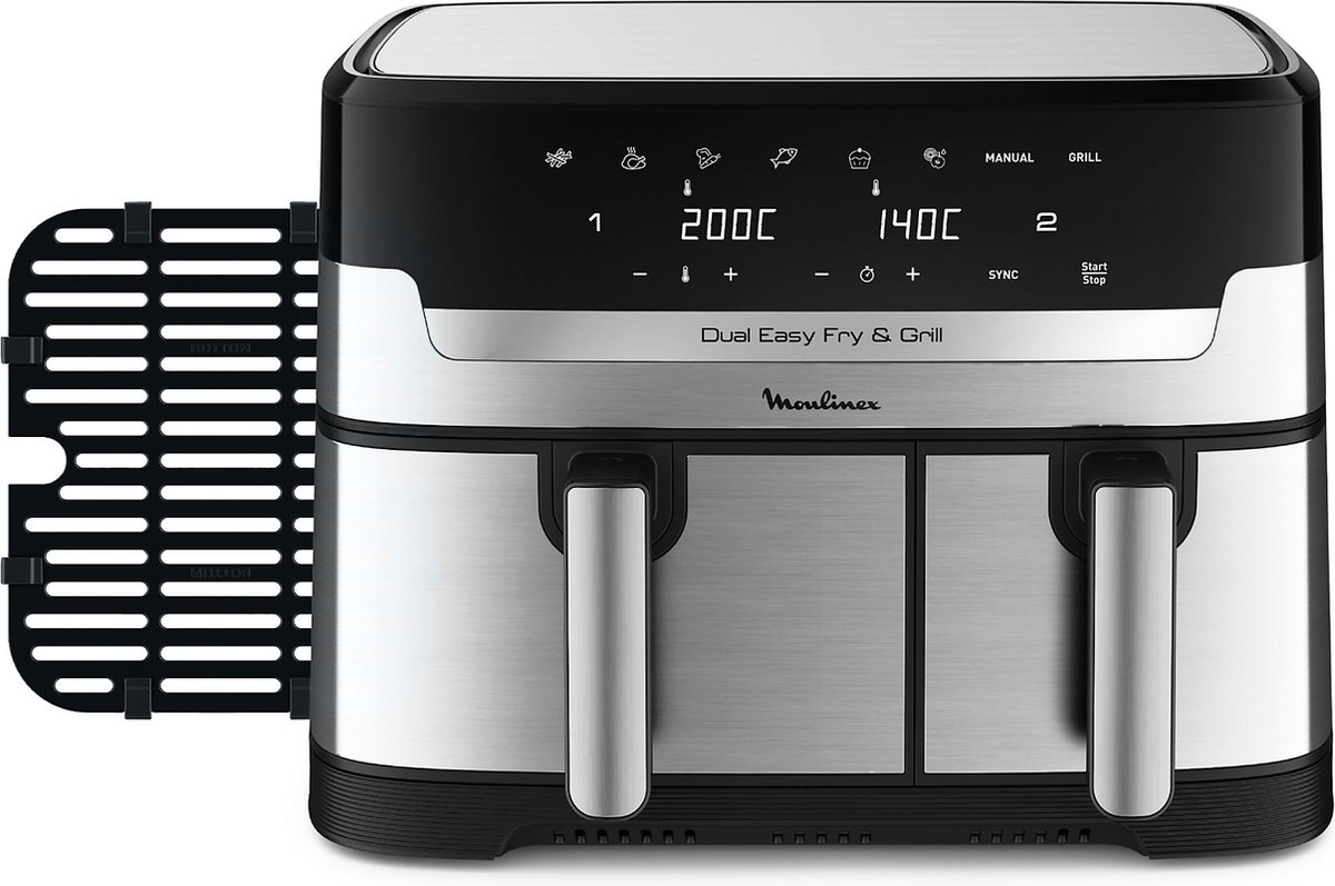 Moulinex Dual Easy Fry & Grill EZ905D20 Airfryer 8,3L RVS