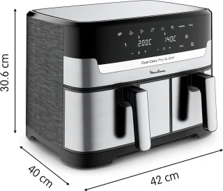 Moulinex Dual Easy Fry & Grill EZ905D20 Airfryer 8,3L RVS