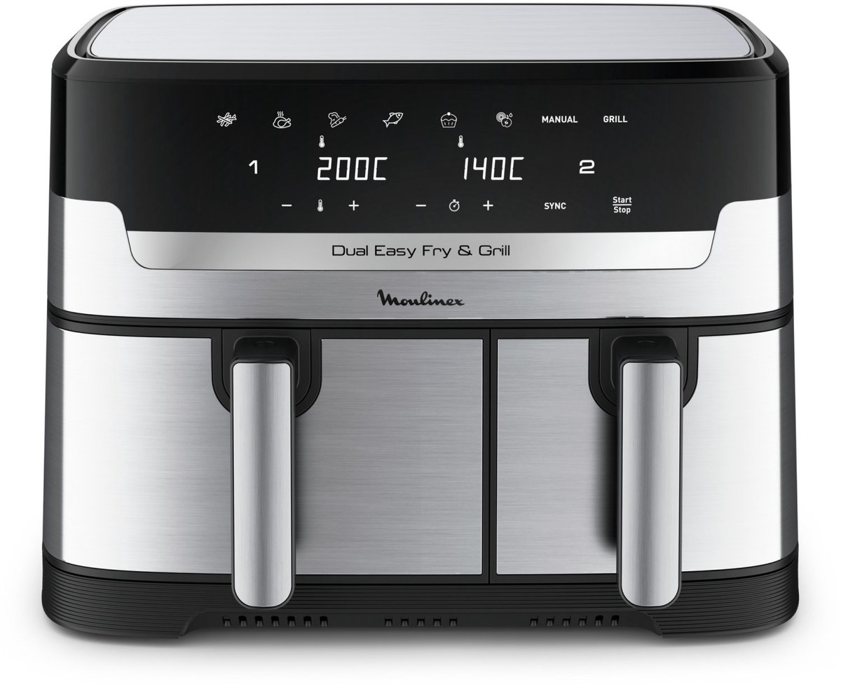 Moulinex Dual Easy Fry & Grill EZ905D20 Airfryer 8,3L RVS