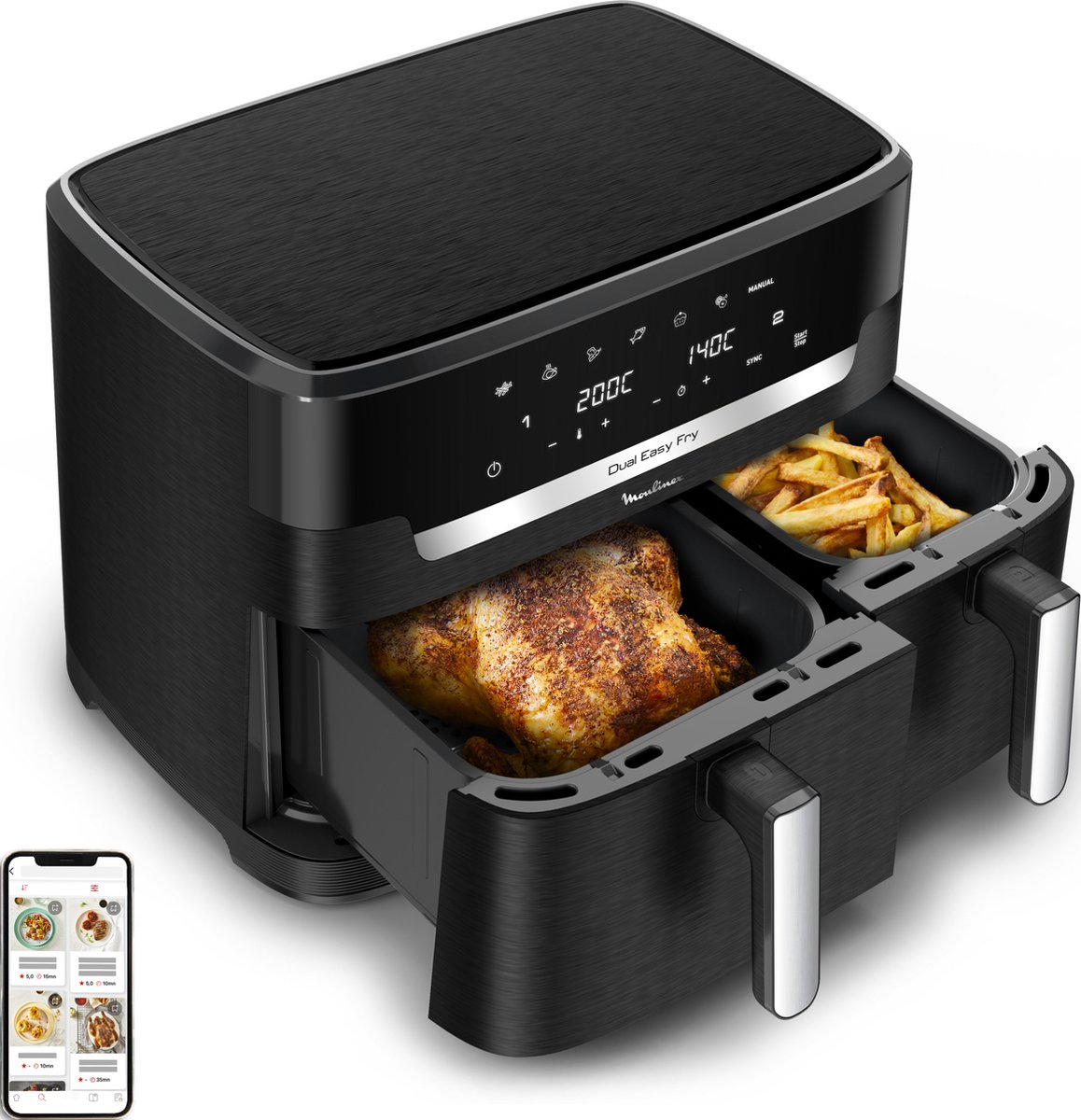 Wat vinden we goed aan de Moulinex Dual Easy Fry XXL EZ9428 Dubbele Airfryer 11L