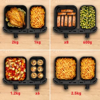 Moulinex Dual Easy Fry XXL EZ9428 Dubbele Airfryer 11L