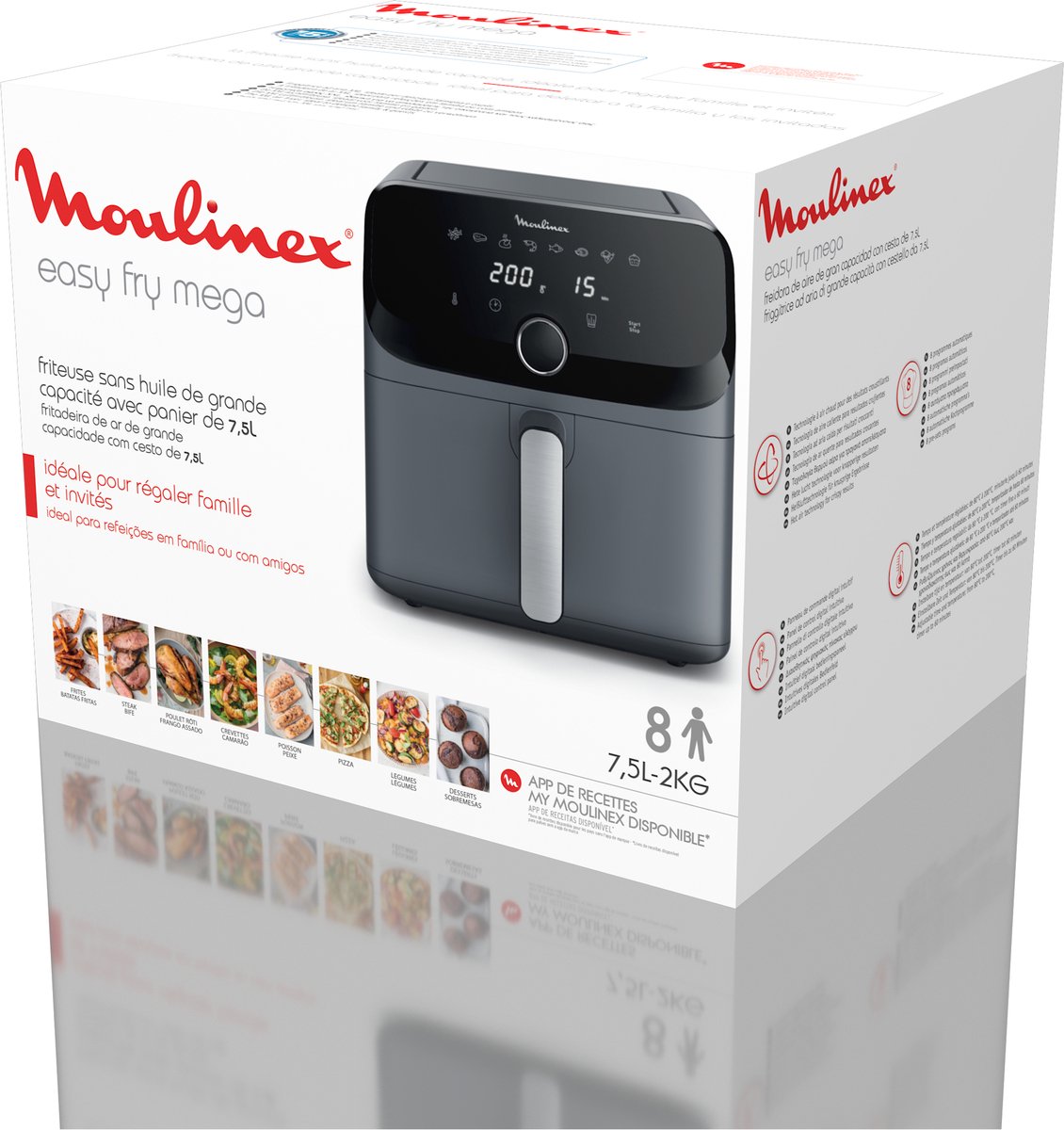 Moulinex Easy Fry Mega EZ855BF Airfryer Grijs