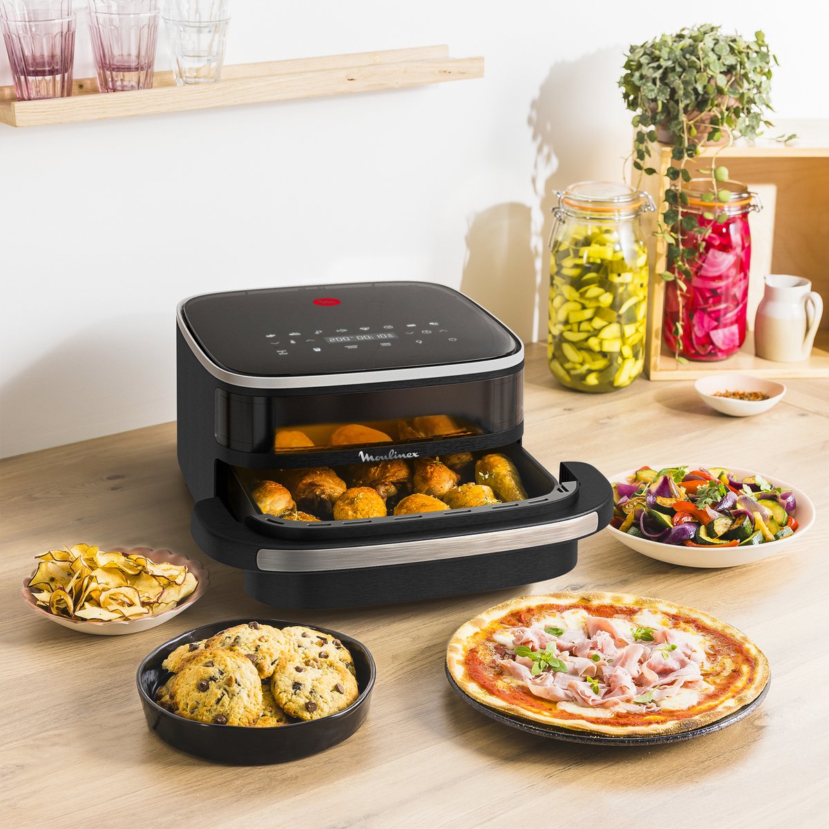 Moulinex Easy Fry Pizza AL4018 Airfryer Zwart