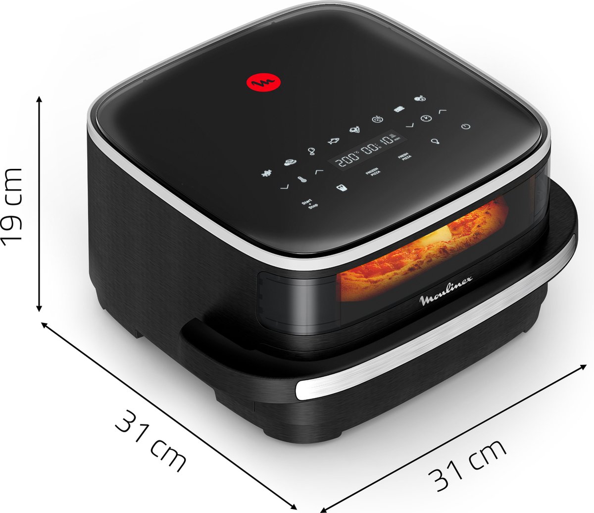 Moulinex Easy Fry Pizza AL4018 Airfryer Zwart
