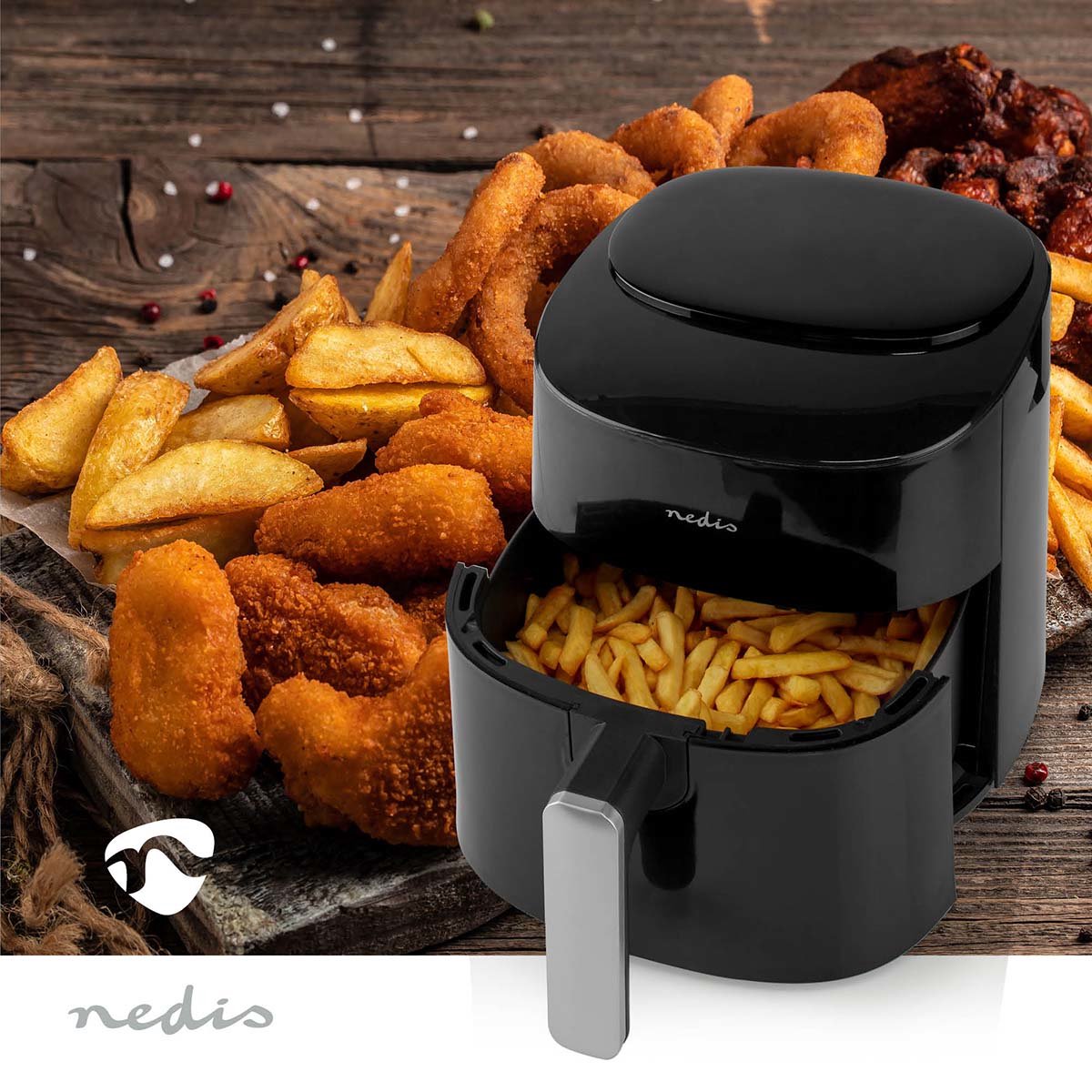 Nedis Airfryer XL 4,2L Digitaal Zwart