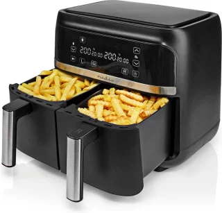 Nedis Dubbele Heteluchtfriteuse 2x3.8L Zwart