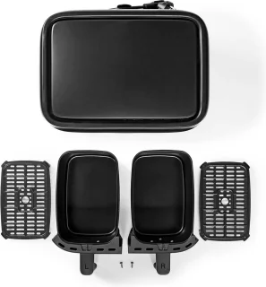 Nedis Dubbele Heteluchtfriteuse 2x3.8L Zwart