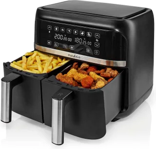 Nedis Dubbele Heteluchtfriteuse 2x3.8L Zwart