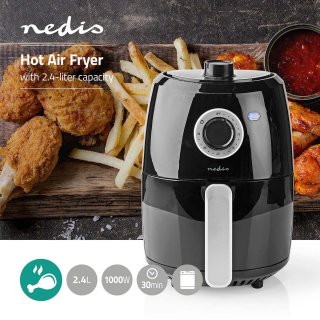 Nedis Heteluchtfriteuse 2.4L Analoog Zwart