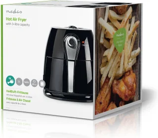 Nedis Heteluchtfriteuse 3L Analoog Zwart