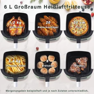 NETTLIFE Airfryer 6L Enkelkorf - Groen