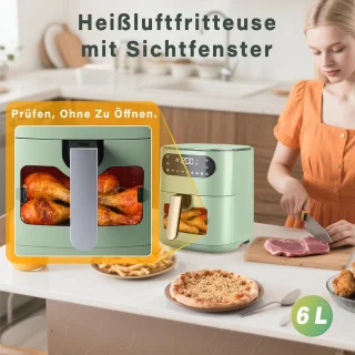 NETTLIFE Airfryer 6L Enkelkorf - Groen