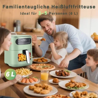 NETTLIFE Airfryer 6L Enkelkorf - Groen