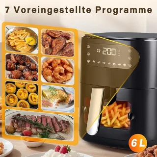 NETTLIFE Airfryer 6L Enkelmand Zwart