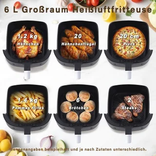 NETTLIFE Airfryer 6L Enkelmand Zwart