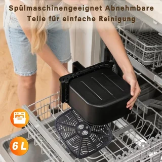 NETTLIFE Airfryer 6L Enkelmand Zwart