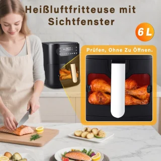 NETTLIFE Airfryer 6L Enkelmand Zwart