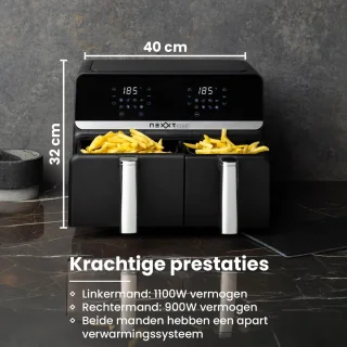 Nexxt Digitale Dubbele Airfryer XXL Zwart 9L