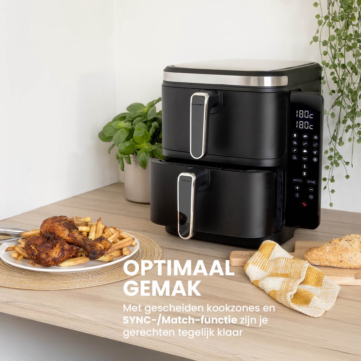 Nexxt Double Stacked Airfryer 11L Zwart