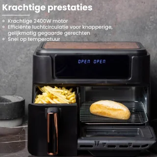 Nexxt Dubbele Airfryer XXL 11,5L Zwart