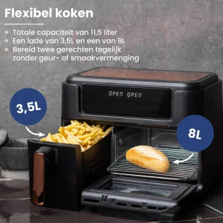 Nexxt Dubbele Airfryer XXL 11,5L Zwart