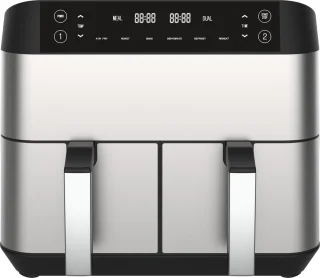 Niceey Dubbele Airfryer XXL 8L Zilver