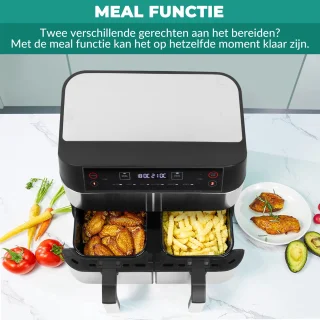 Niceey Dubbele Airfryer XXL 8L Zilver