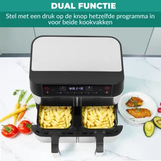 Niceey Dubbele Airfryer XXL 8L Zilver