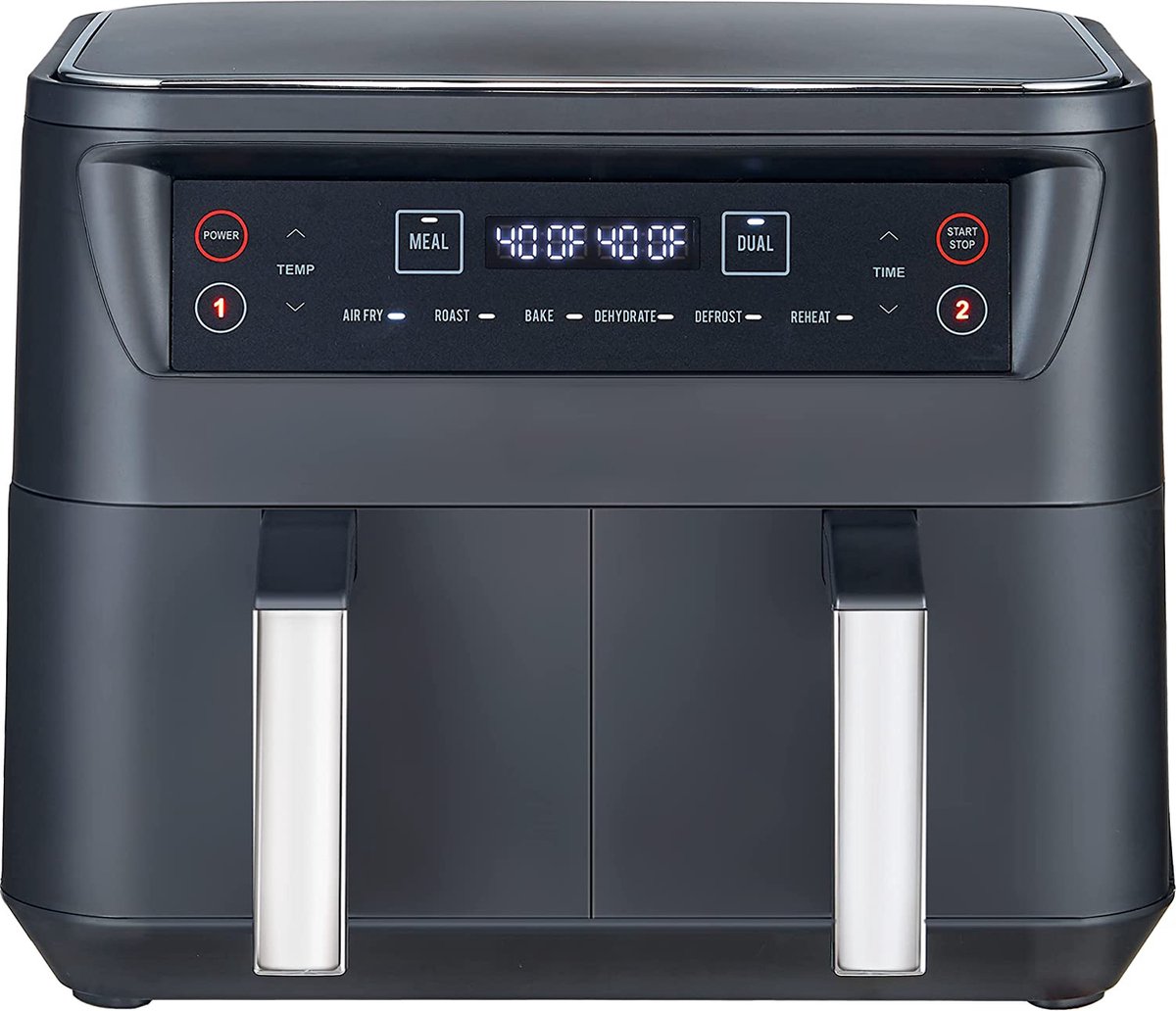 De Niceey Dubbele Airfryer XXL 8L Zwart in één oogopslag