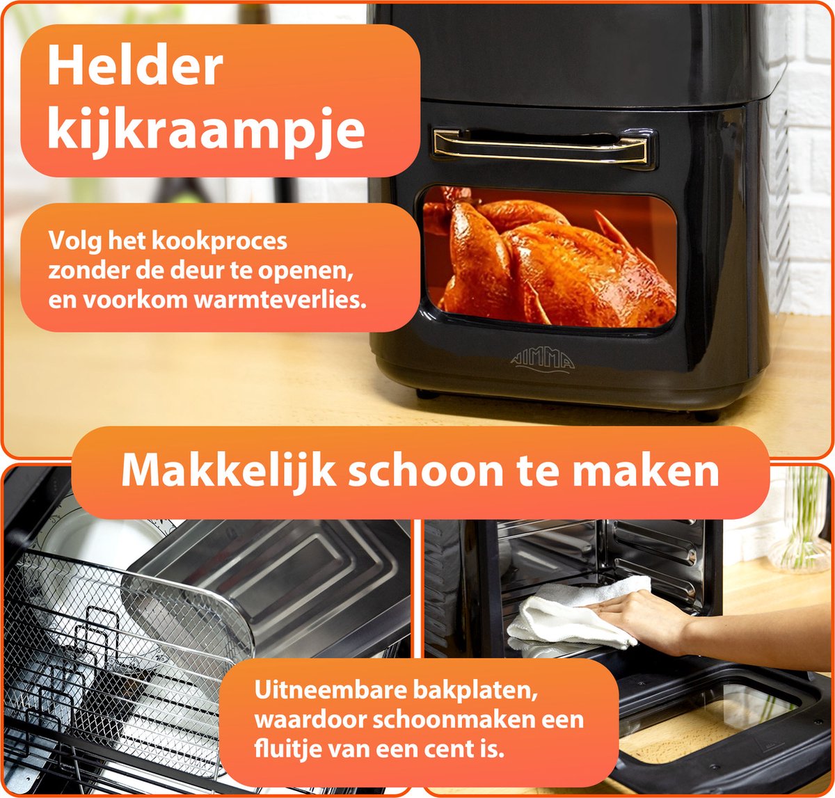 Nimma Crispr Airfryer Oven XXL 15L Zwart