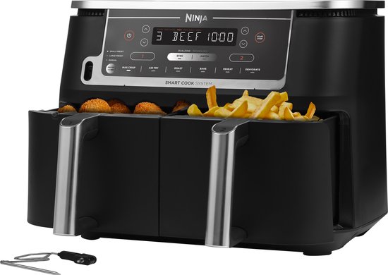 Ninja AF451EU Dubbele Airfryer XXL: Koken voor de Gehele Familie met Dual Zone Technologie