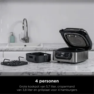 Ninja AG301EU 2-in-1 Grill & Heteluchtfriteuse 5,7L Grijs/Zwart