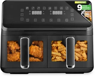 Nutrichef Dubbele Airfryer 8,8 L Zwart