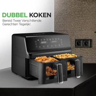 Nutrichef Dubbele Airfryer 8,8 L Zwart