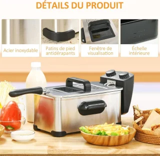 Oliefriteuse 3 L Roestvrij staal