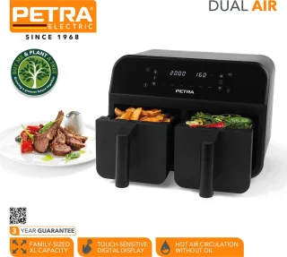 Petra Airfryer dubbele lades 7.4L