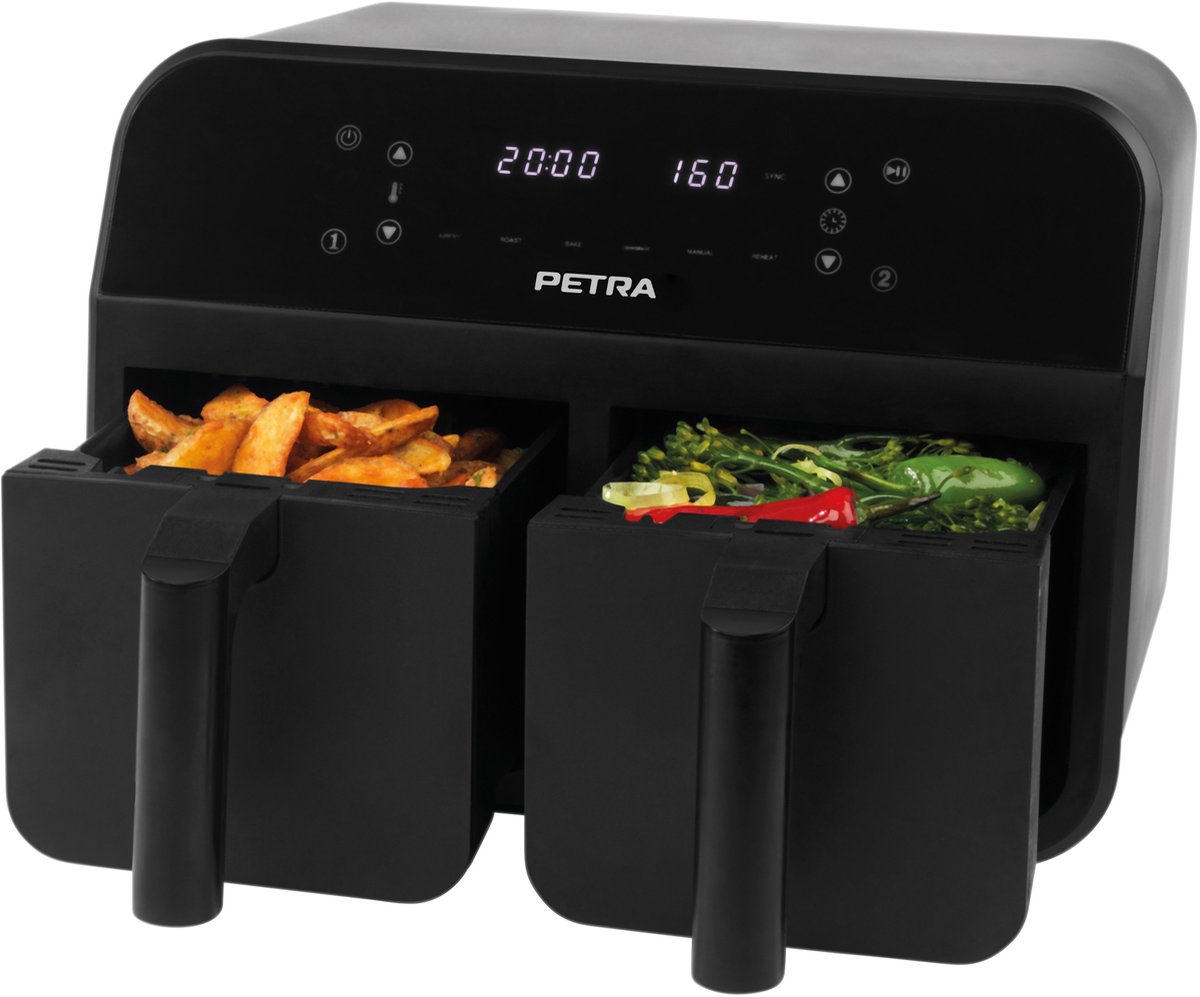 Petra Airfryer dubbele lades 7.4L