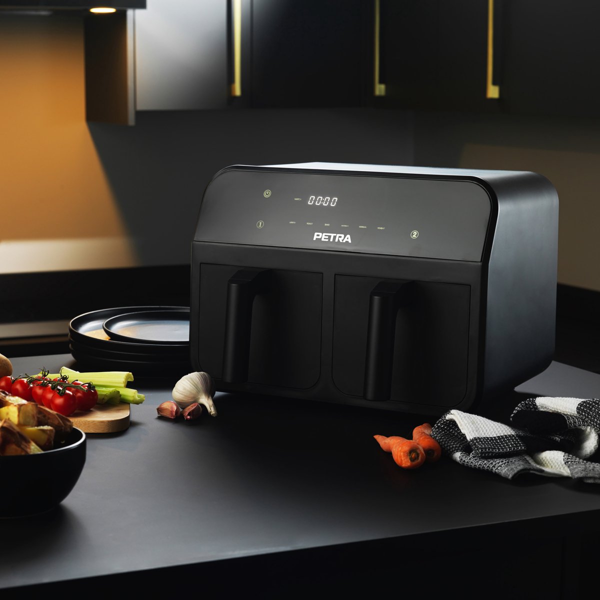 Petra Airfryer dubbele lades 7.4L