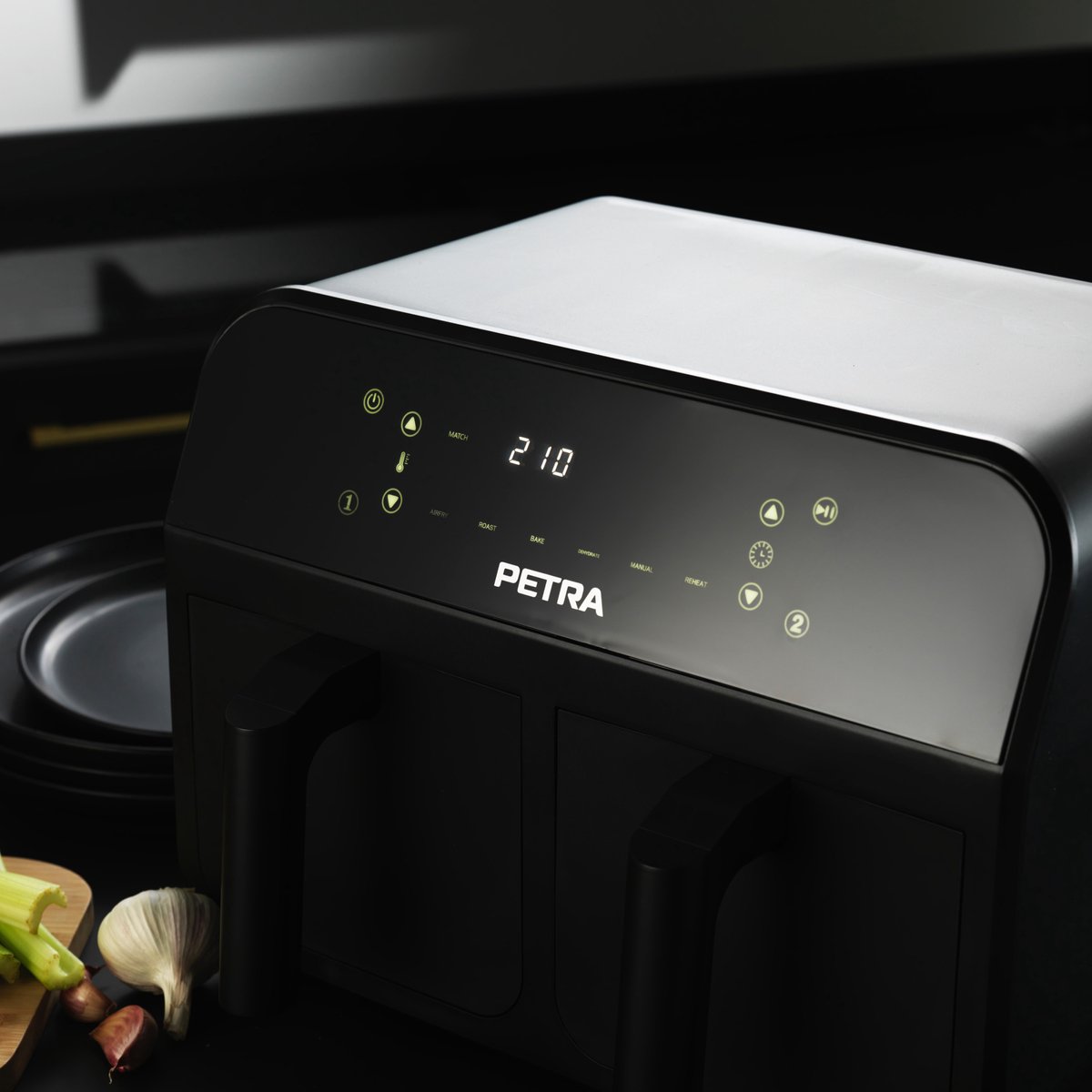 Petra Airfryer dubbele lades 7.4L