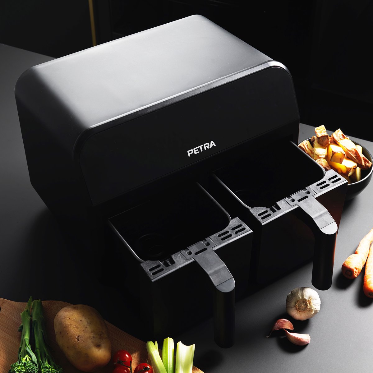 Petra Airfryer dubbele lades 7.4L