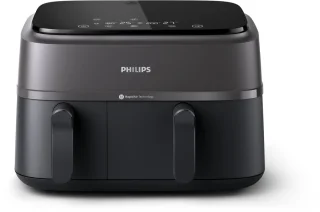 Philips 3000 Series Dual Airfryer NA350/03 - Dubbele mand - Zwart/Grijs