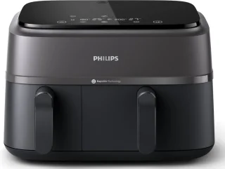 Philips 3000 Series Dual Airfryer NA350/03 - Dubbele mand - Zwart/Grijs