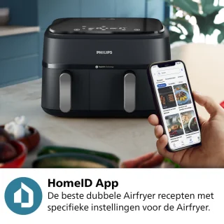 Philips 3000 Series Dual Airfryer NA351/00 9L Zwart/Zilver