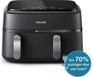 Philips 3000 Series Dual Airfryer NA351/00 9L Zwart/Zilver