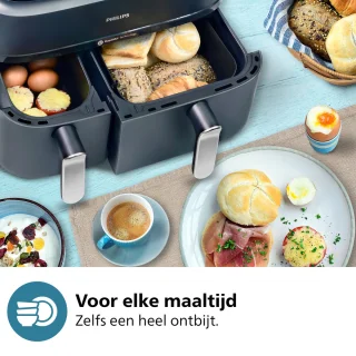 Philips 3000 Series Dual Airfryer NA351/00 9L Zwart/Zilver