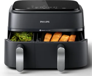 Philips 3000 Series Dual Airfryer NA351/00 9L Zwart/Zilver