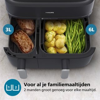 Philips 5000 Series NA551/00 Dual Basket Airfryer 9L