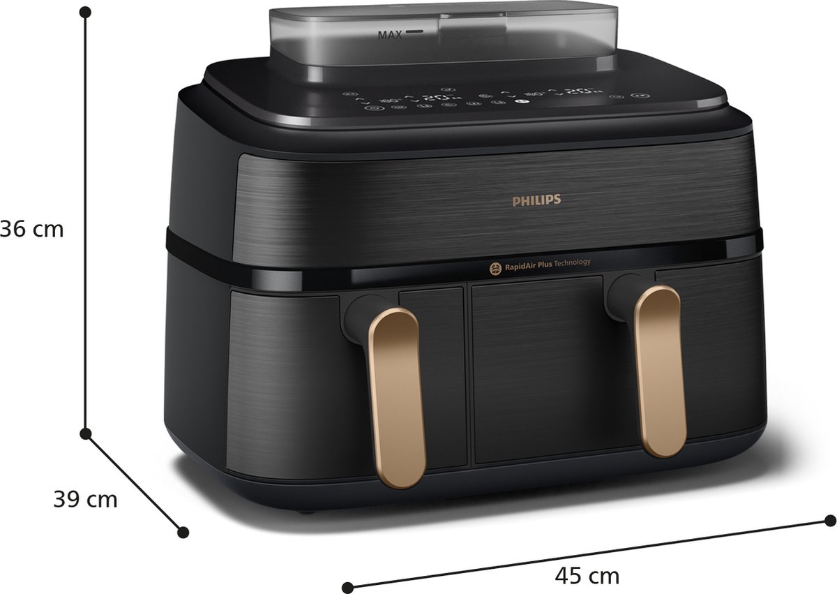 Philips 5000 series NA552/00 Heteluchtfriteuse Zwart