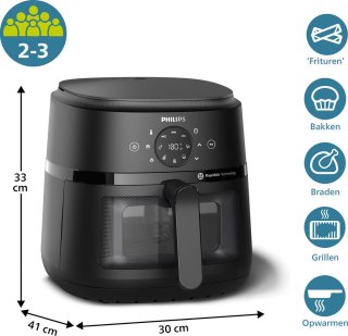 Philips Airfryer 2000 Series NA230/00 Zwart 6.2L